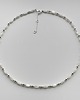 chokery Choker z masy perłowej srebrny  Minimalistyczny naszyjnik z perełek