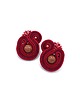 kolczyki soutache Kolczyki sutasz bordowe sztyfty Largo z piaskiem pustyni małe lekkie