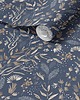 tapety i naklejki ścienne Tapeta do salonu, łazienki,przedpokoju. Flowers. Granatowe Kwiaty Akwarelowe
