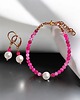 komplet biżuterii RAZEM TANIEJ! bransoletka & kolczyki : fuchsia & pearl collection