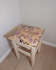 stołki Drewniany taboret stołek w pastelowych kolorach art deco