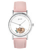 zegarki damskie Zegarek yenoo - Lisek - skóra, pudrowy róż