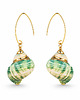 kolczyki pozłacane Kolczyki srebro złocone TURQUOISE SEASHELLS