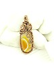 wisiory Wisiorek z żółtym agatem  wire wrapping