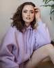 bluza z kapturem damska Lawendowa bluza bawełniana oversize
