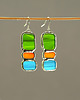 kolczyki szklane Kolczyki zielono-pomarańczowo-turkusowe SUNNY