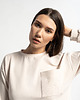 bluza bez kaptura damska Bluza z haftem Amsterdam perłowa
