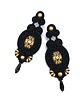 kolczyki soutache Layla czarno złote wieczorowe barokowe długie kolczyki sutasz