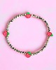 bransoletki z kamieni naturalnych NA NOGĘ : truskawkowa bransoletka : jaspis dalmatyński