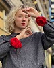 spinki i klamry do włosów 100% MERINO Czerwona RÓŻA SPINKA BROSZKA PIN