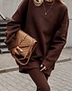 bluza bez kaptura damska Bluza damska brązowa OVERSIZE CHOCO