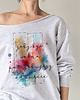 bluza bez kaptura damska Żeby być wolną Szara bluza cięta
