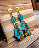 kolczyki z kamieniami Turkusowe kolczyki Boho : długie i fikuśne