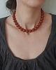 chokery Naszyjnik choker ROOTS jaspis czerwony kulki 12 mm