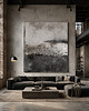 obrazy Abstrakcja Loft no.4  SREBRO  Ręcznie malowany obraz  140x140 XXL