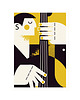 plakaty Jazz, Muzyk, Muzyka, Kontrabas, Plakat Muzyczny