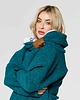 swetry damskie  Sweter oversize CANADA  turkus/paprocie