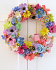 wianki Kolorowy, kwiatowy wianek na drzwi
