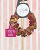 gumki do włosów S wąska gumka jedwabna do włosów jedwab naturalny scrunchie brązowa w kwiaty