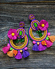 kolczyki soutache Nena-  duże i kolorowe kolczyki soutache z pomponami