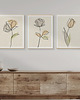 plakaty Zestaw 3 stylowych plakatów w stylu Boho, kwiaty, rośliny, liście, line art.