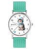 zegarki damskie Zegarek - Kotek - silikonowy, turkus