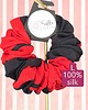 gumki do włosów L średnia gumka do włosów jedwab naturalny scrunchie czerwona czarna
