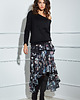 spódnice maxi Asymetryczna  długa spódnica w kwiatowy wzór