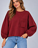 bluza bez kaptura damska Bluza Flavia  Zgaszone Bordo