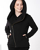 bluza z kapturem damska Bluza asymetryczna na zamek, damska bluza z dużym kapturem