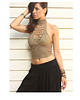 topy damskie Oliwkowy  top handmade
