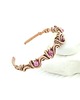 bransoletki wire wrapping Miedziana bransoleta cuff z różowym turmalinem