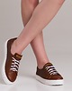 sneakersy damskie Sneakersy skórzane  sznurowane  (6761)