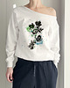 bluza bez kaptura damska Bluszcz Biała bluza cięta