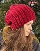 czapki damskie Czapka zimowa beanie czerwony mix