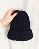 czapki damskie Gruba wełniana czarna czapka beanie 100% wełna handmade