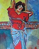 obrazy Obraz ręcznie malowany  fowizm dama antyczna Diana boska kobieta