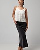 spódnice midi Czarna spódnica tulipan, DEEP BLACK