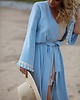 sukienki maxi damskie Kimono Moon Crystal - wiskoza  błękit