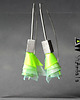 kolczyki wire wrapping Limonkowe sylwestrowe jaskrawe kolczyki SAMOSIR