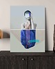 grafiki i ilustracje Plakat  Portret kobiety w kolorach ultramaryny
