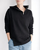 bluza z kapturem damska Czarna bluza oversize z kapturem i asymetrycznym dołem