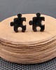 kolczyki drewniane Kolczyki drewniane PUZZLE CZARNE