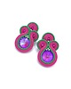 kolczyki soutache Kolczyki sutasz sztyfty różowo zielone klasyczne Holly