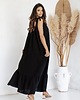 sukienki maxi damskie Długa Muślinowa sukienka na ramiączkach MAXI HAWAII czarna