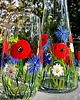 szklanki i kieliszki Karafka i szkalnki (4szt) ręcznie malowane Kwiaty polne