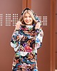 bluza z kapturem damska Bluza damska w kwiaty z dużym kapturem