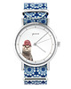 zegarki damskie Zegarek - Wydra - niebieski, kwiaty