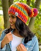 czapki damskie Czapka Handmade Follow Me Tęcza Pomarańcz