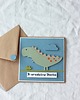 kartki scrapbooking Rex. Kartka urodzinowa z dinozaurem